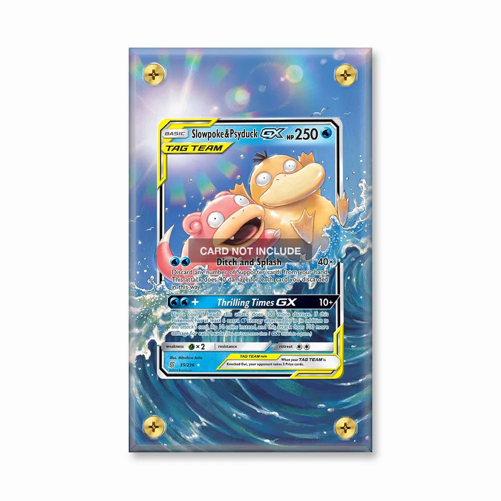 Slowpoke & Psyduck GX 35-236 Tag Team GX Unified Minds Pokemon Cards Extended Art Display Cases - Screws Case - Front View