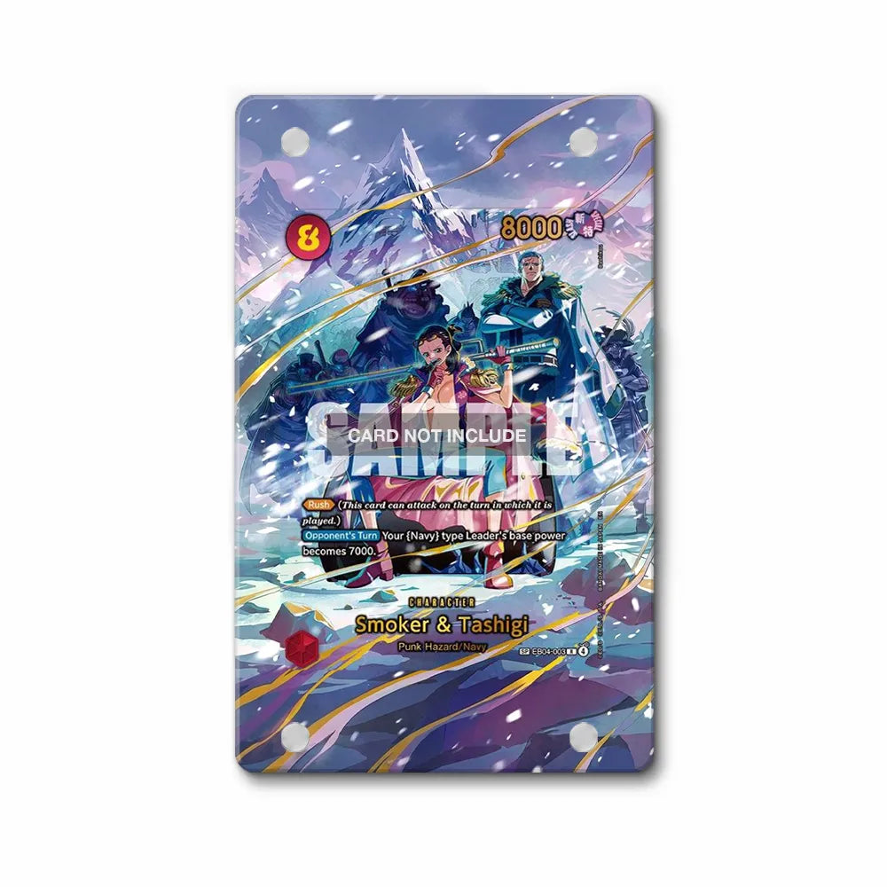 Smoker & Tashigi EB04-003 Punk Hazard Pokemon Cards Custom Art Display Cases - Magnetic Case - Front View