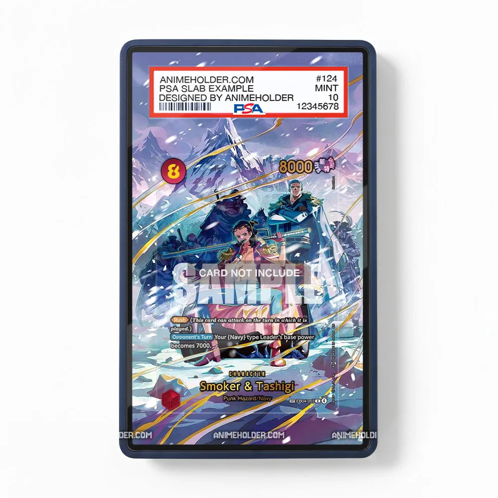 Smoker & Tashigi EB04-003 Punk Hazard Pokemon Cards Custom Art Display Cases - PSA Slab Case - Front View