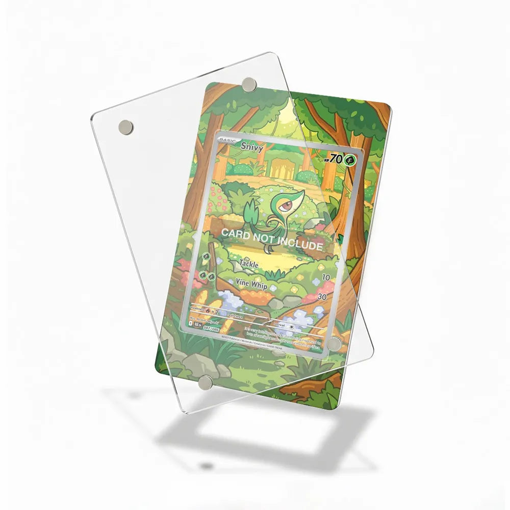 Snivy 087-086 Illustration Rare Pokemon Cards Custom Art Display Cases - Magnetic Case - Detail View