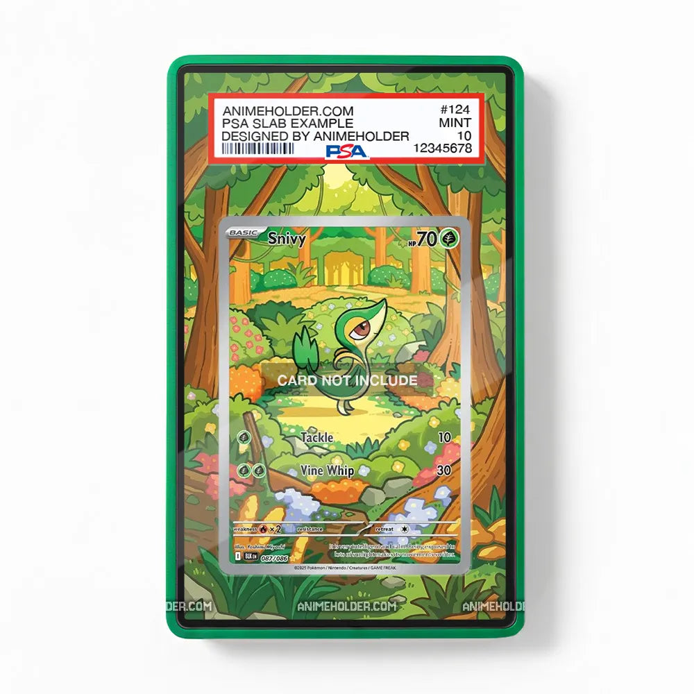 Snivy 087-086 Illustration Rare Pokemon Cards Custom Art Display Cases - PSA Slab Case - Front View