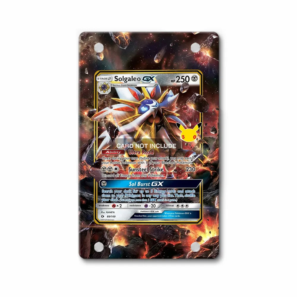 Solgaleo-GX 89-149 30th Anniversary Pokemon Cards Custom Art Display Cases - Magnetic Case - Front View