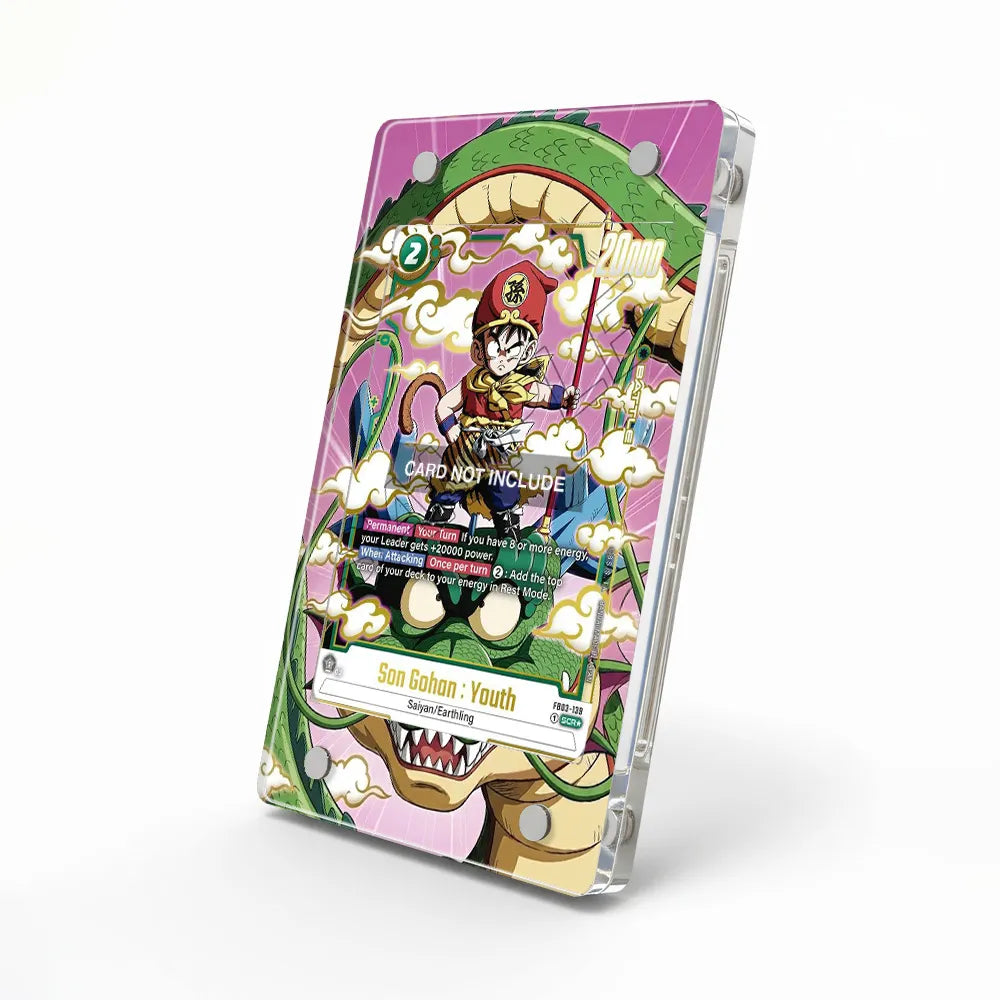 Son Gohan  Youth FB03-139 Draft Box 03 Dragon Ball Cards Custom Art Display Cases - Magnetic Case - Side View