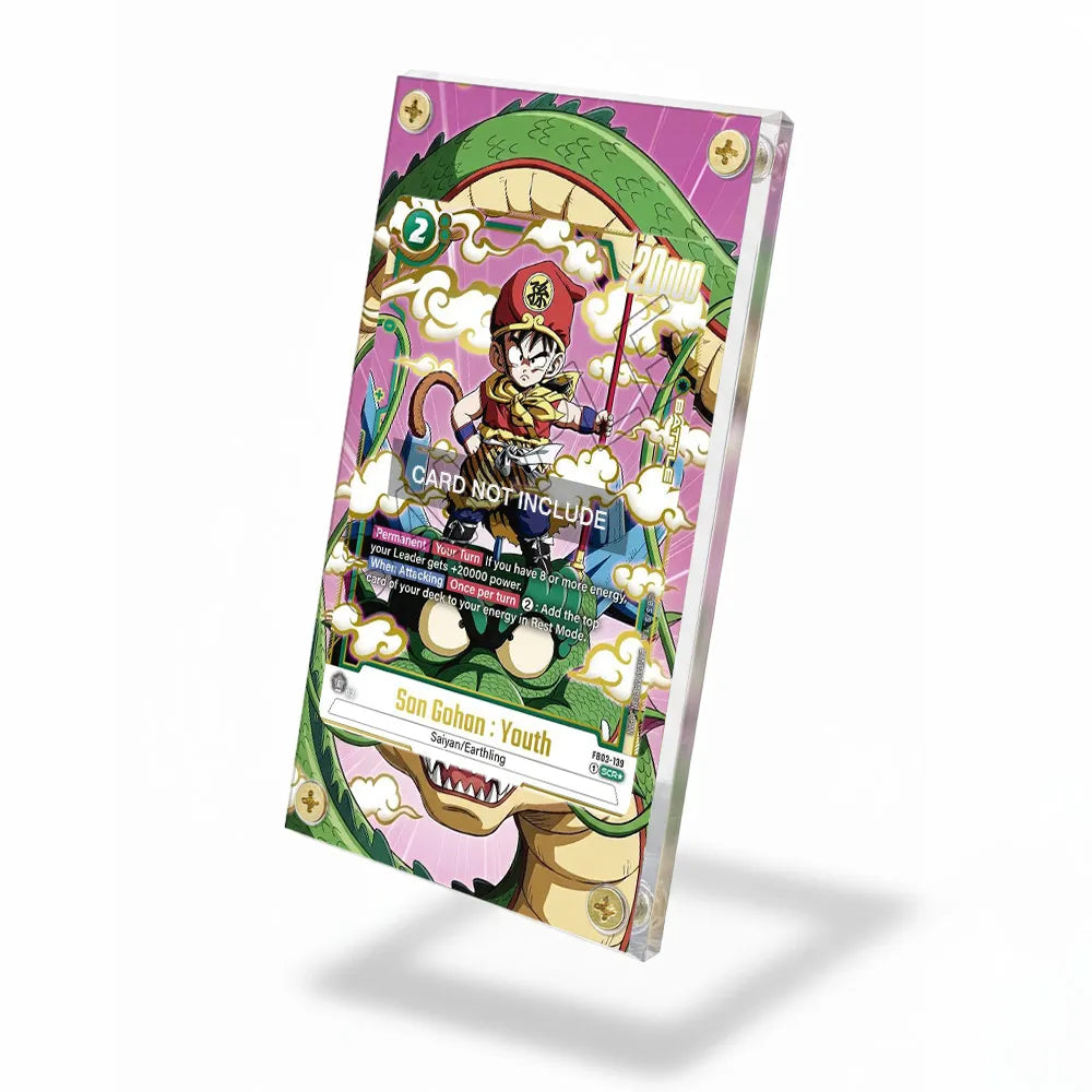 Son Gohan  Youth FB03-139 Draft Box 03 Dragon Ball Cards Custom Art Display Cases - Screws Case - Side View