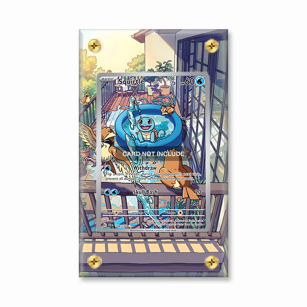 Squirtle 148-142 IR AR Stellar Crown Extended Art Pokemon Card Display Case