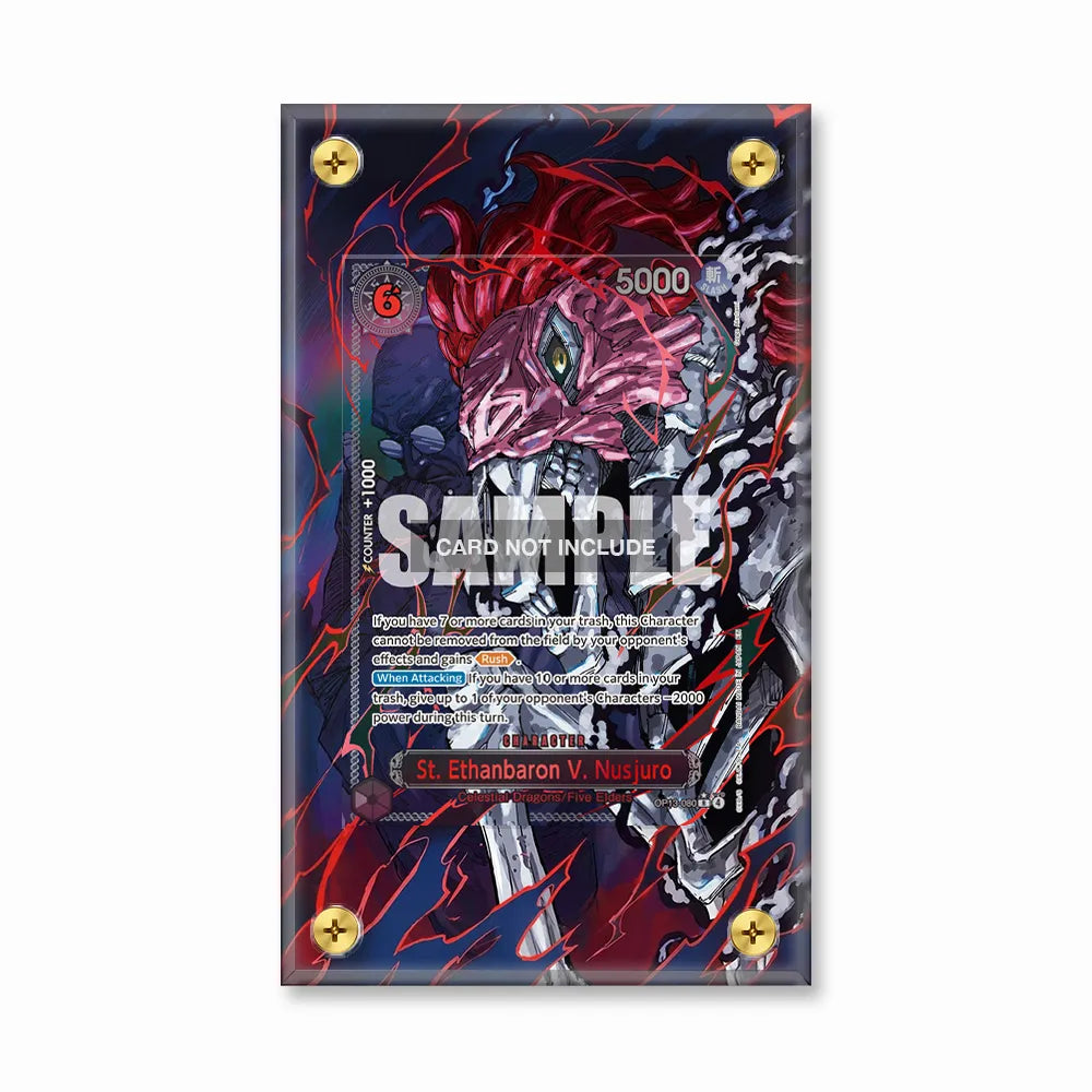 St. Ethanbaron V. Nusjuro OP13-080 Carrying On His Will One Piece Cards Extended Art Display Cases - Screws Case - Front View