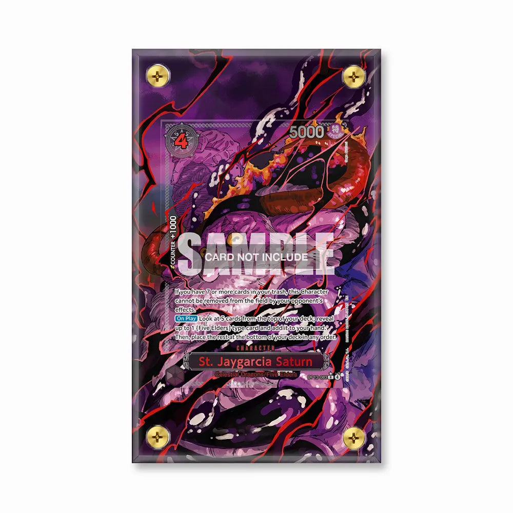 St. Jaygarcia Saturn OP13-083 Carrying On His Will One Piece Cards Extended Art Display Cases - Screws Case - Front View