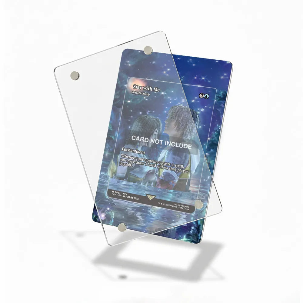 Stay with Me M 0031 FFX Pokemon Cards Custom Art Display Cases - Magnetic Case - Detail View