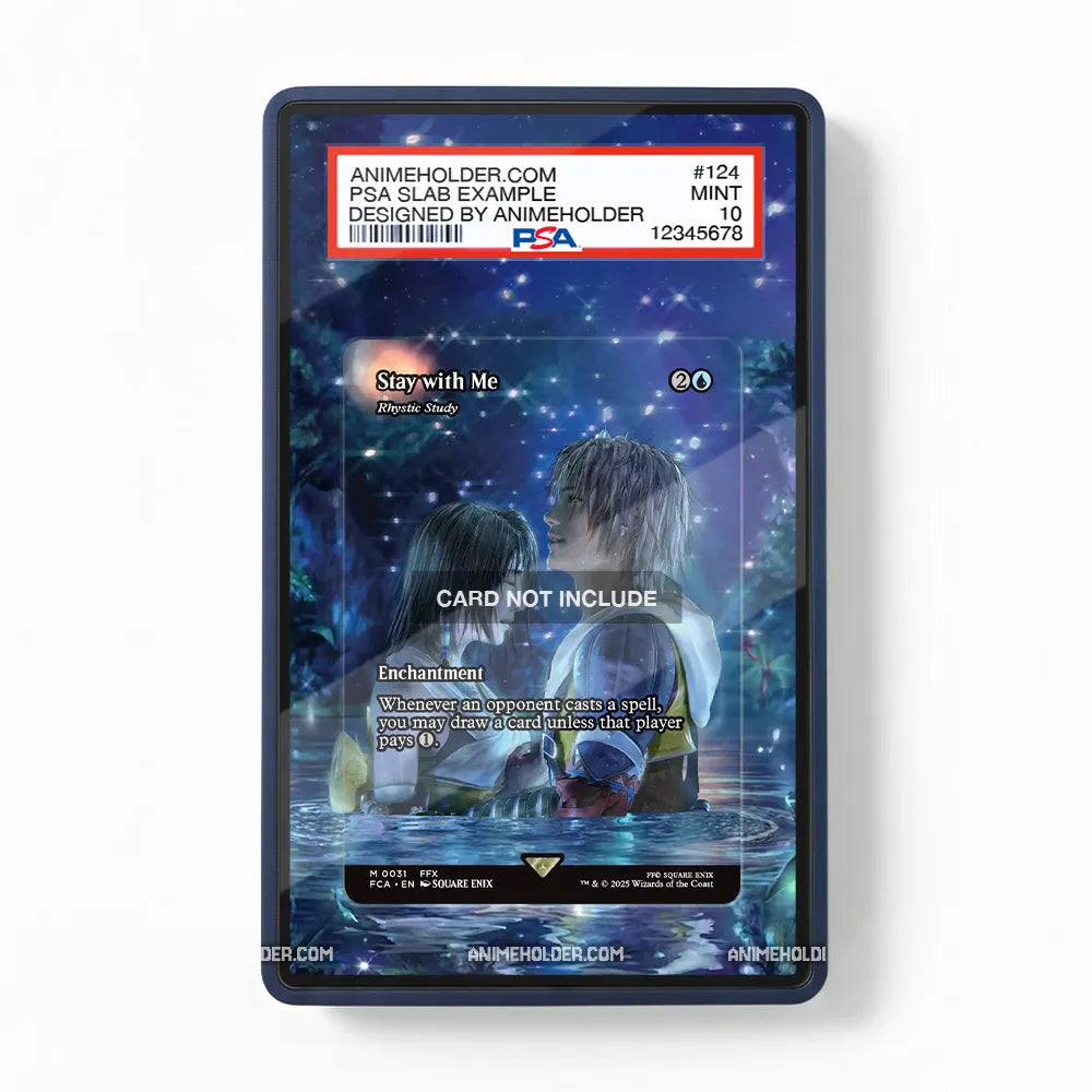 Stay with Me M 0031 FFX Pokemon Cards Custom Art Display Cases - PSA Slab Case - Front View