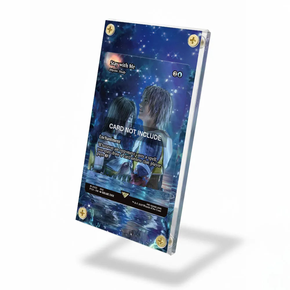 Stay with Me M 0031 FFX Pokemon Cards Custom Art Display Cases - Screws Case - Side View