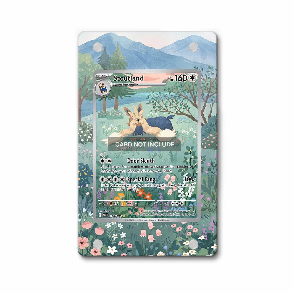 Stoutland 156-086 White Flame Pokemon Cards Extended Art Display Cases - PSA Slab Case - Front View