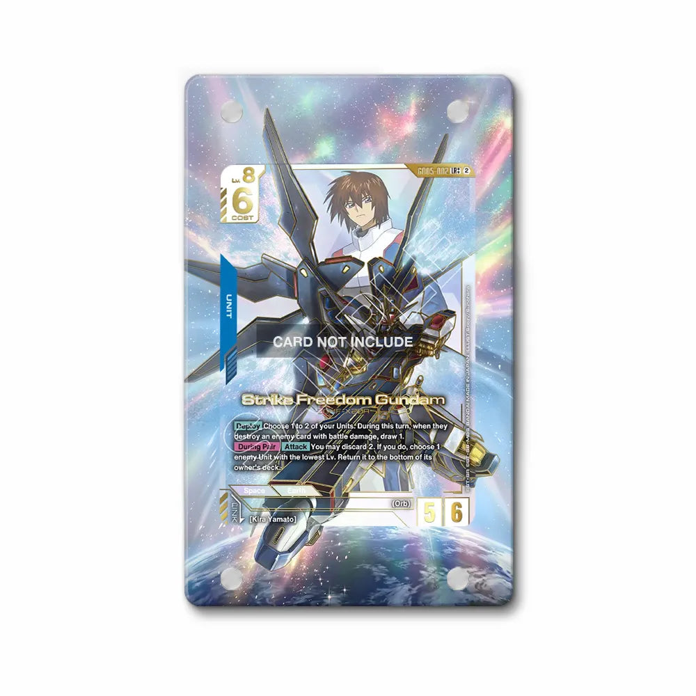 Strike Freedom Gundam G005-002 Gundam Build Fighters Gundam Cards Extended Art Display Cases - Magnetic Case - Front View