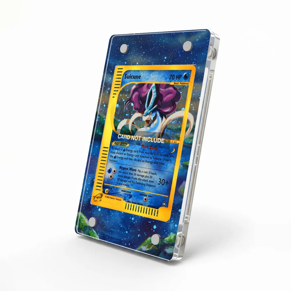 Suicune H25-H32 Holo Aquapolis Extended Art Display Cases - Magnetic Case - Side View