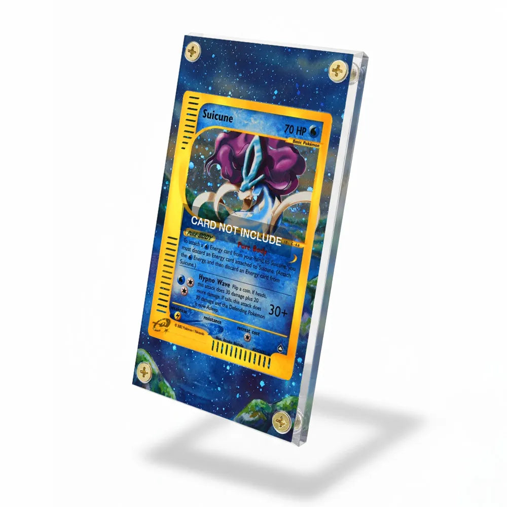 Suicune H25-H32 Holo Aquapolis Extended Art Display Cases - Screws Case - Side View