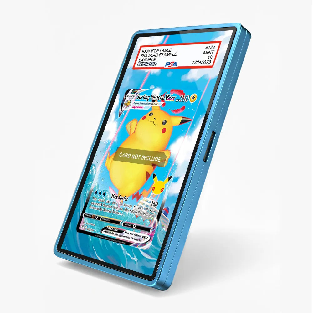 Surfing Pikachu VMAX 25th Anniversary Celebrations Extended Art Display Cases - PSA Slab Case - Side View