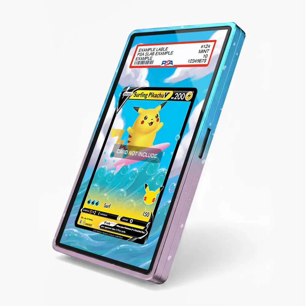 Surfing Pikachu V 008-025 25th Anniversary Celebrations Extended Art Display Cases - PSA Slab Case - Side View
