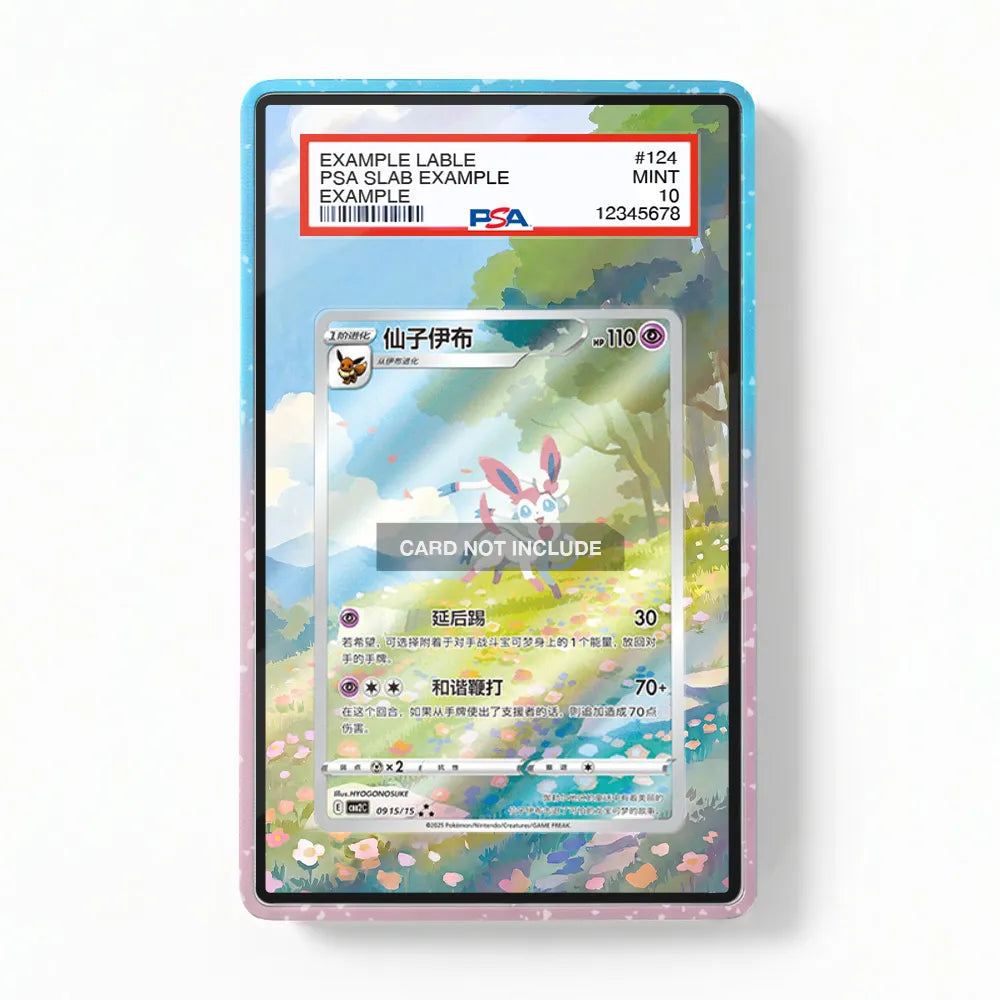 Sylveon 0915-15 Gem Pack 2 Chinese Exclusive Extended Art Display Cases - PSA Slab Case - Front View