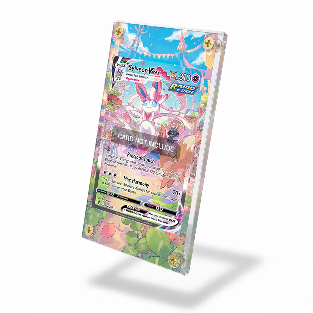 Sylveon VMAX 212-203 Evolving Skies Extended Art Display Cases - Screws Case - Side View