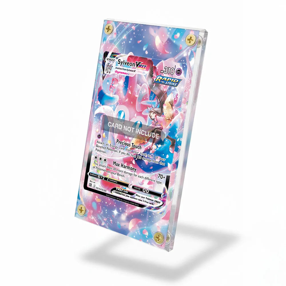 Sylveon VMAX TG15 Trainer Gallery Brilliant Stars Extended Art Display Cases - Screws Case - Side View