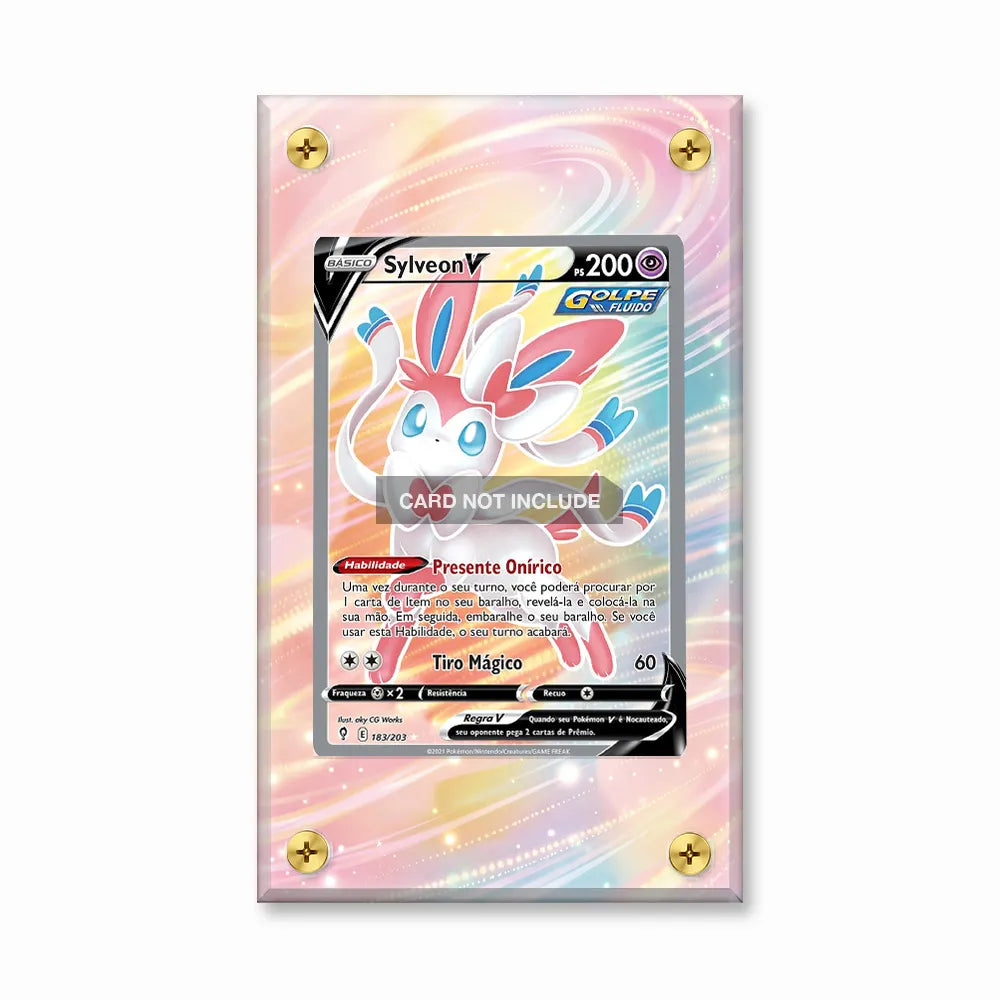 Sylveon V Secret Rare SR Evolving Skies Extended Art Display Cases - Screws Case - Front View