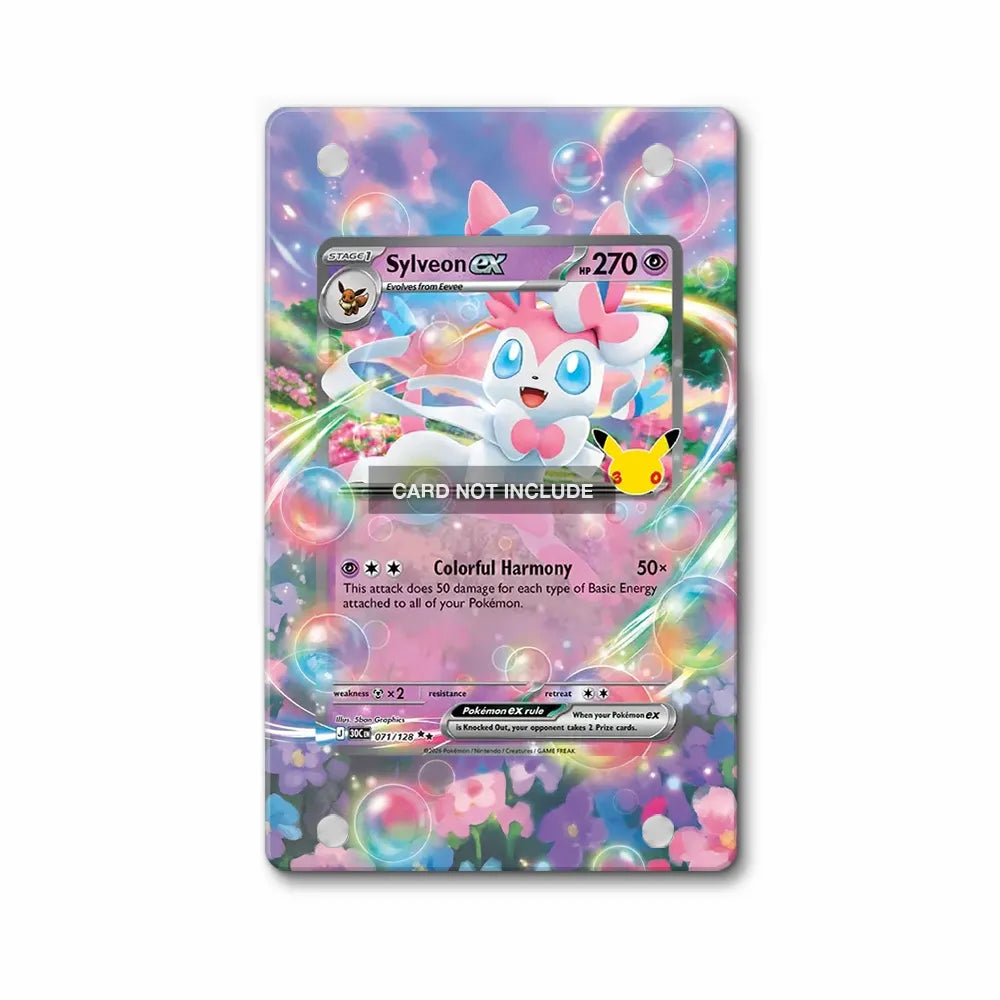 Sylveon ex 071-128 SR 30C 30th Anniversary Extended Art Display Cases - Magnetic Case - Front View
