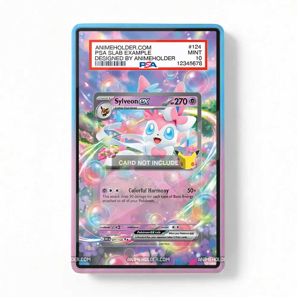Sylveon ex 071-128 SR 30C 30th Anniversary Extended Art Display Cases - PSA Slab Case - Front View