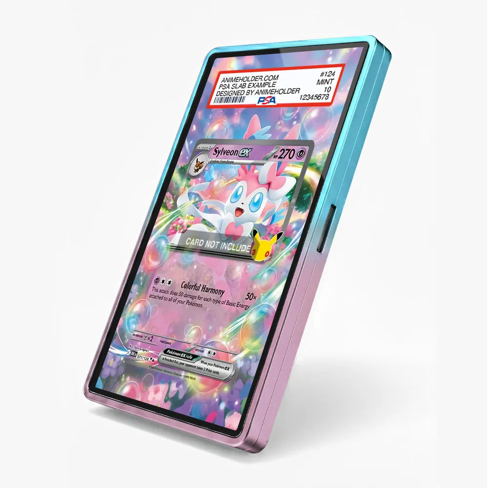 Sylveon ex 071-128 SR 30C 30th Anniversary Extended Art Display Cases - PSA Slab Case - Side View