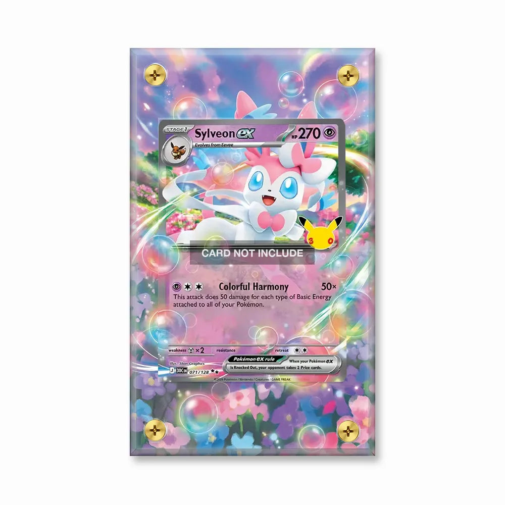 Sylveon ex 071-128 SR 30C 30th Anniversary Extended Art Display Cases - Screws Case - Front View