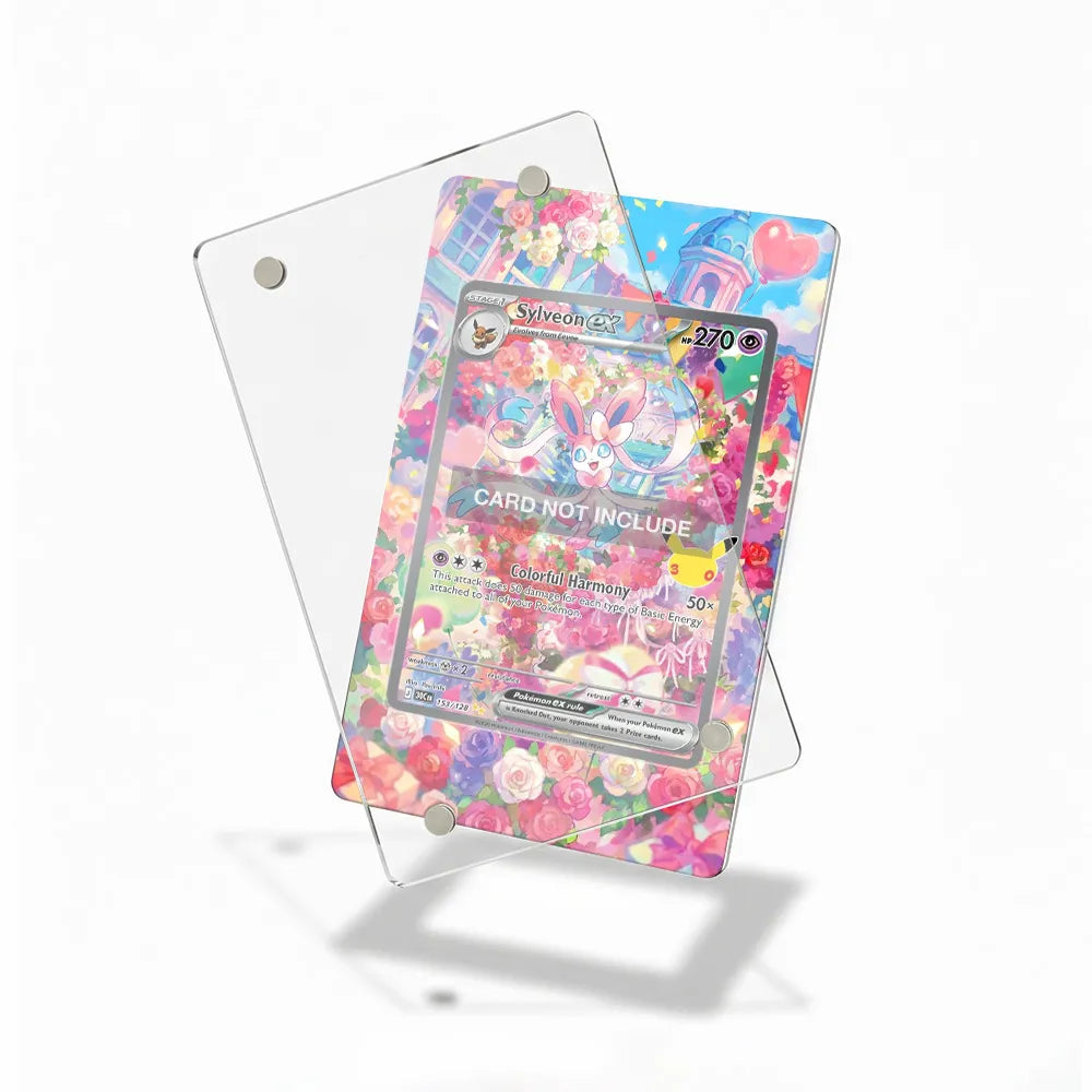 Sylveon ex 153-128 30th Anniversary Pokemon Cards Custom Art Display Cases - Magnetic Case - Detail View