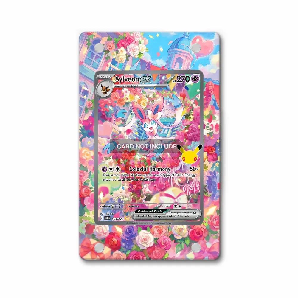 Sylveon ex 153-128 30th Anniversary Pokemon Cards Custom Art Display Cases - PSA Slab Case - Front View