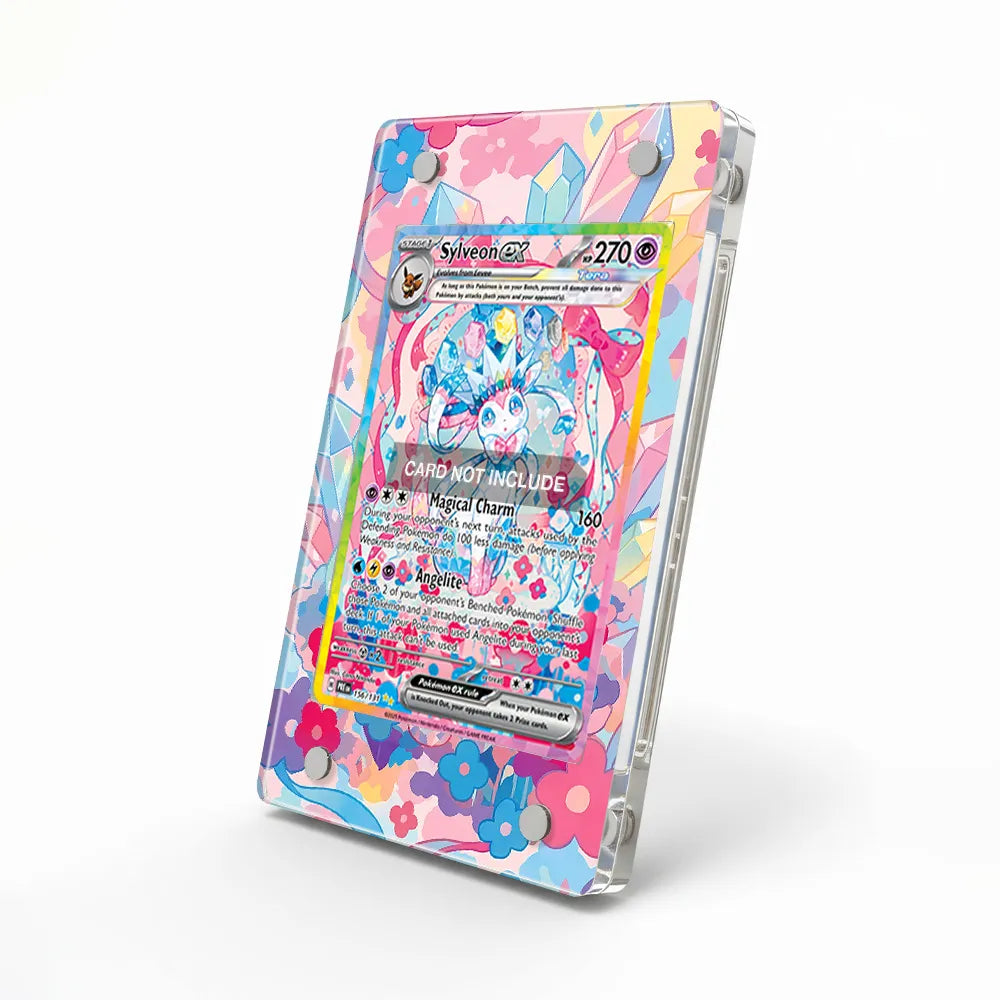 Sylveon ex 156-131 SAR SIR Prismatic Evolutions Extended Art Display Cases - Magnetic Case - Side View