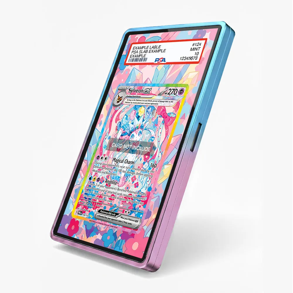 Sylveon ex 156-131 SAR SIR Prismatic Evolutions Extended Art Display Cases - PSA Slab Case - Side View