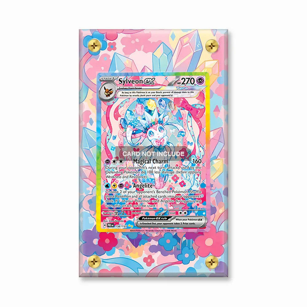 Sylveon ex 156-131 SAR SIR Prismatic Evolutions Extended Art Display Cases - Screws Case - Front View