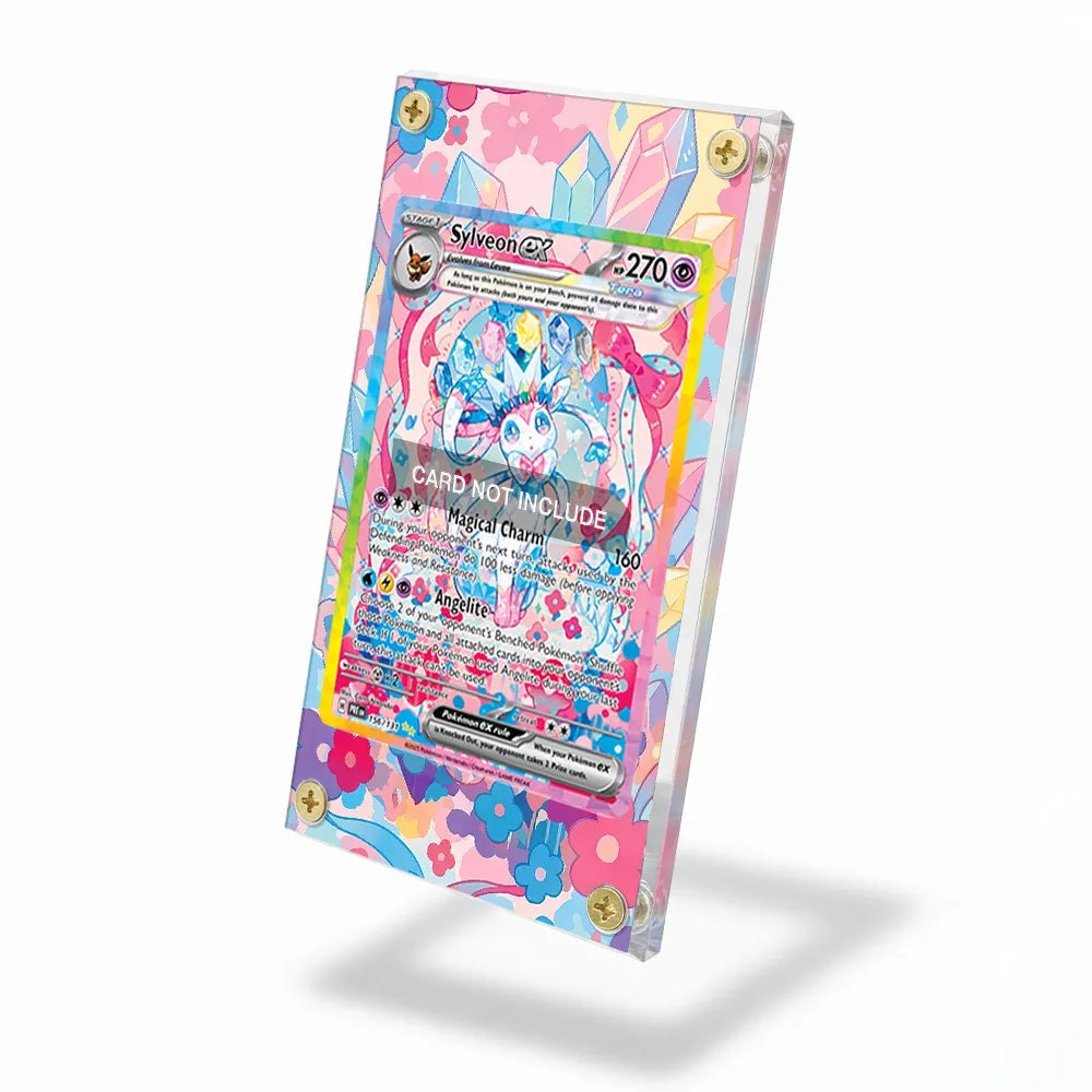 Sylveon ex 156-131 SAR SIR Prismatic Evolutions Extended Art Display Cases - Screws Case - Side View