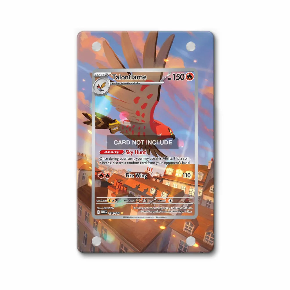 Talonflame 091-088 Paradox Rift Pokemon Cards Extended Art Display Cases - Magnetic Case - Front View