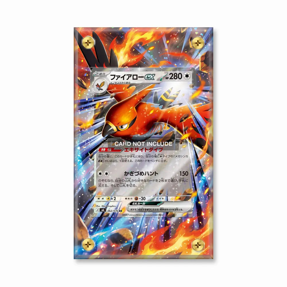 Talonflame ex 062-076 Storm Emeralda Delta Reign Pokemon Cards Extended Art Display Cases - Screws Case - Front View