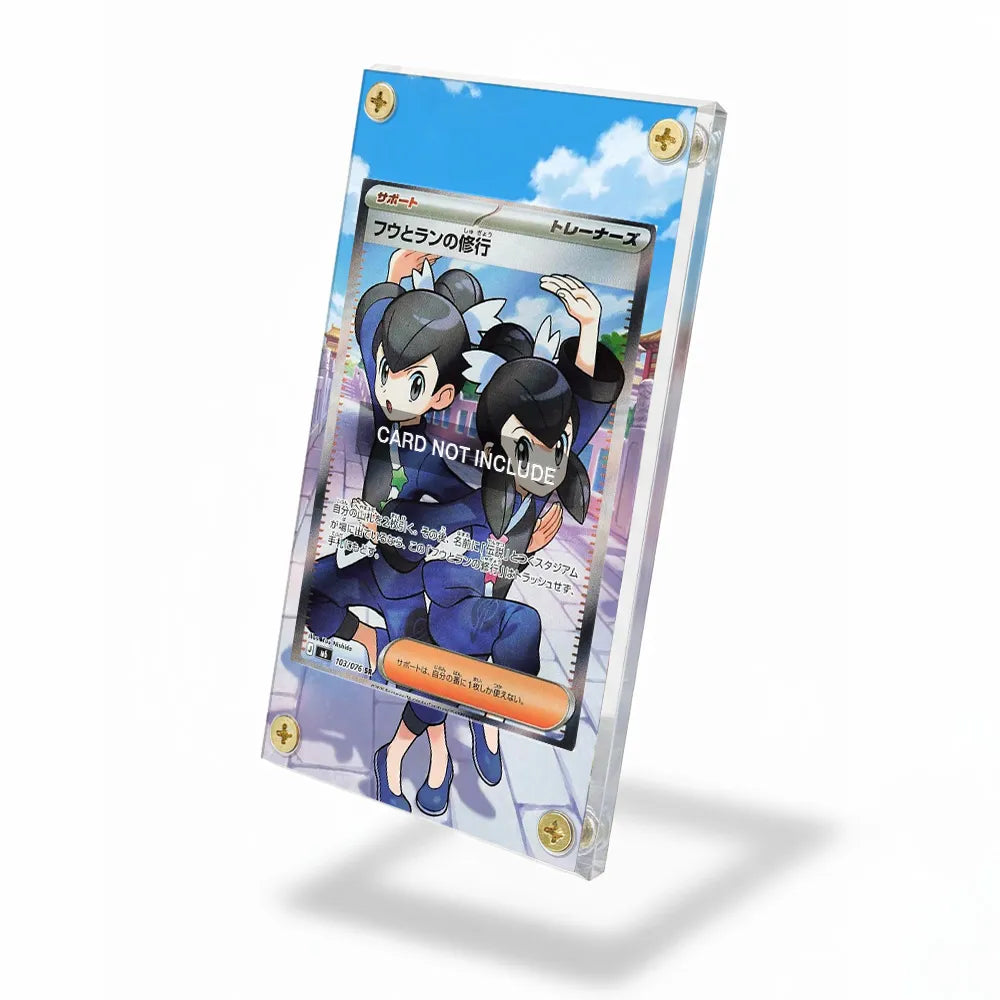 Tate & Liza's Training 103-076 SR Storm Emeralda Delta Reign Pokemon Cards Custom Art Display Cases - Screws Case - Side View