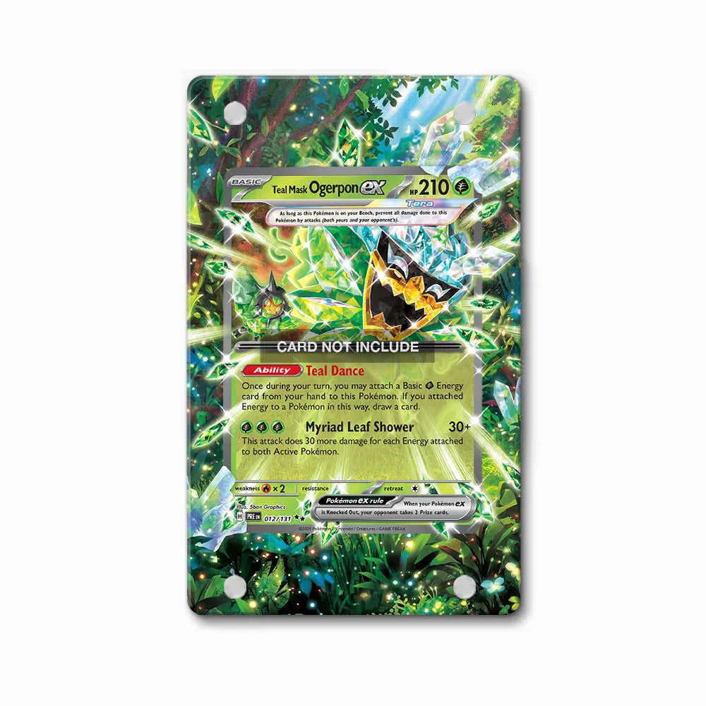 Teal Mask Ogerpon ex 012-131 Prismatic Evolutions Pokemon Cards Custom Art Display Cases - PSA Slab Case - Front View