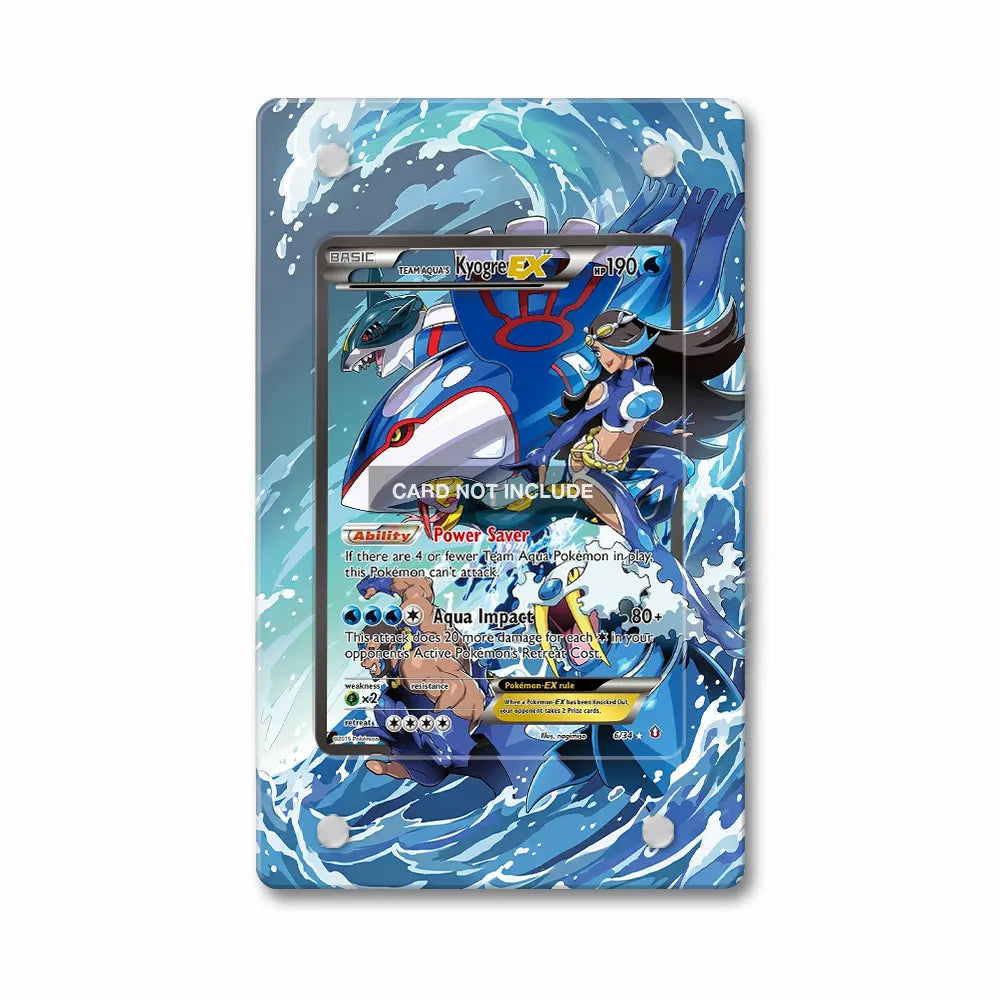 Team Aqua's Kyogre EX 6-34 Double Crisis Extended Art Display Cases - PSA Slab Case - Front View
