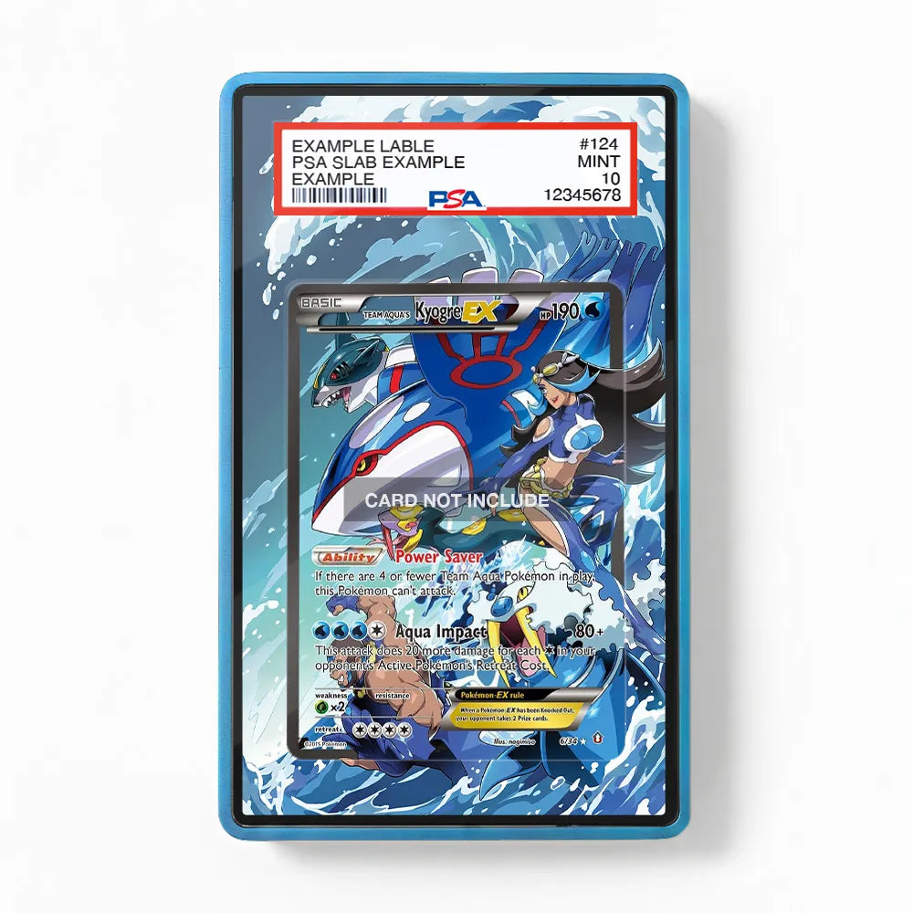 Team Aqua's Kyogre EX 6-34 Double Crisis Extended Art Display Cases - PSA Slab Case - Front View