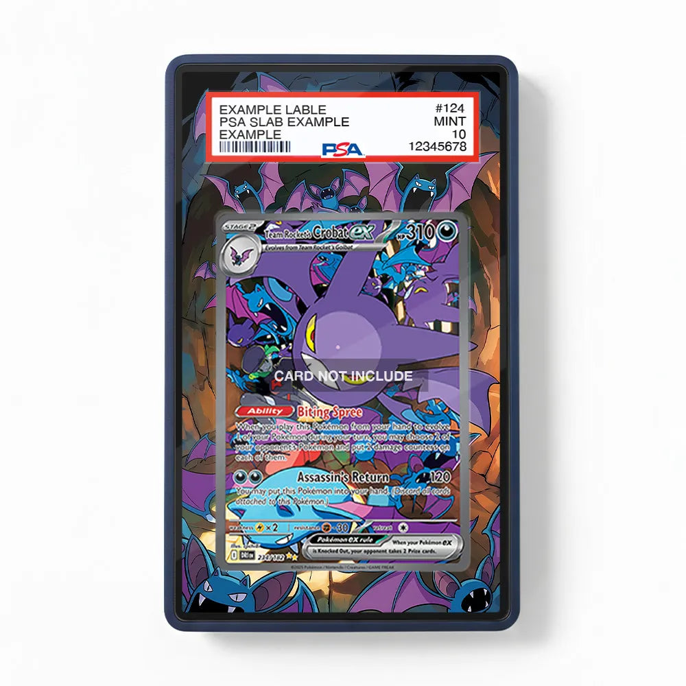 Team Rocket's Crobat ex 234-182 SIR SAR Destined Rivals Extended Art Display Cases - PSA Graded Guard Case - Front View