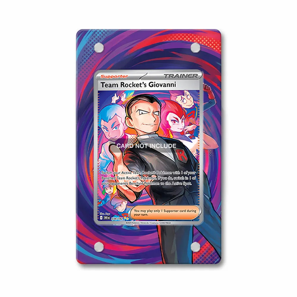 Team Rocket's Giovanni 238-182 SIR SAR Destined Rivals Extended Art Display Cases - PSA Graded Guard Case - Front View