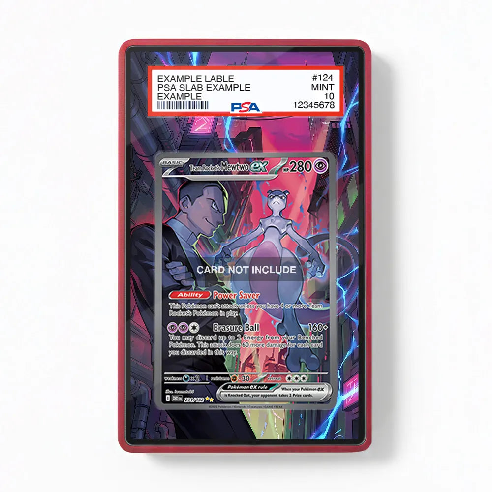 Team Rocket's Mewtwo ex 231-182 SIR SAR Destined Rivals Extended Art Display Cases - PSA Graded Guard Case - Front View
