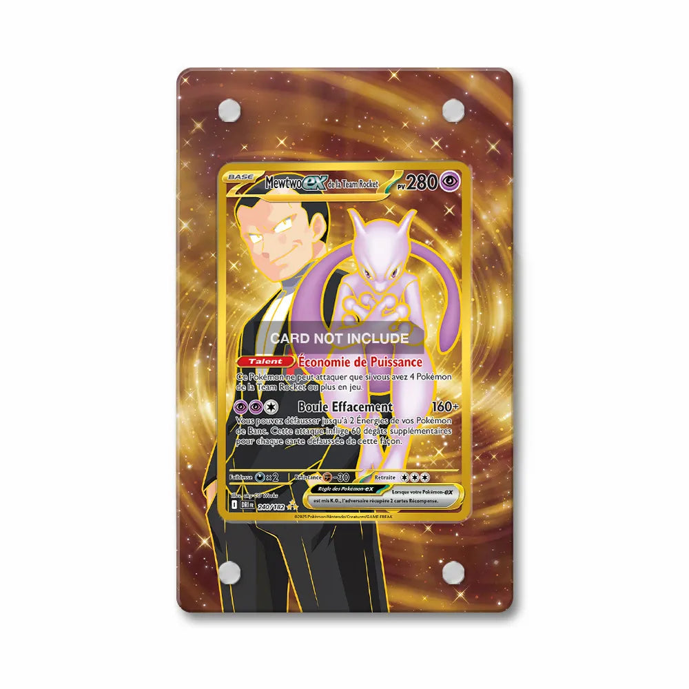 Team Rocket's Mewtwo ex 240-182 Destined Rivals Extended Art Display Cases - PSA Slab Case - Front View