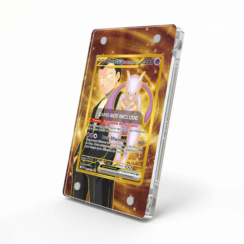 Team Rocket's Mewtwo ex 240-182 Destined Rivals Extended Art Display Cases - Magnetic Case - Side View