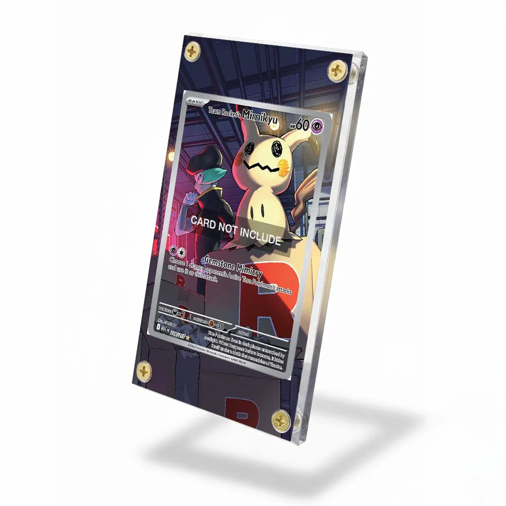 Team Rocket's Mimikyu 238-217 Illustration Rare ASC Extended Art Display Cases - Screws Case - Side View