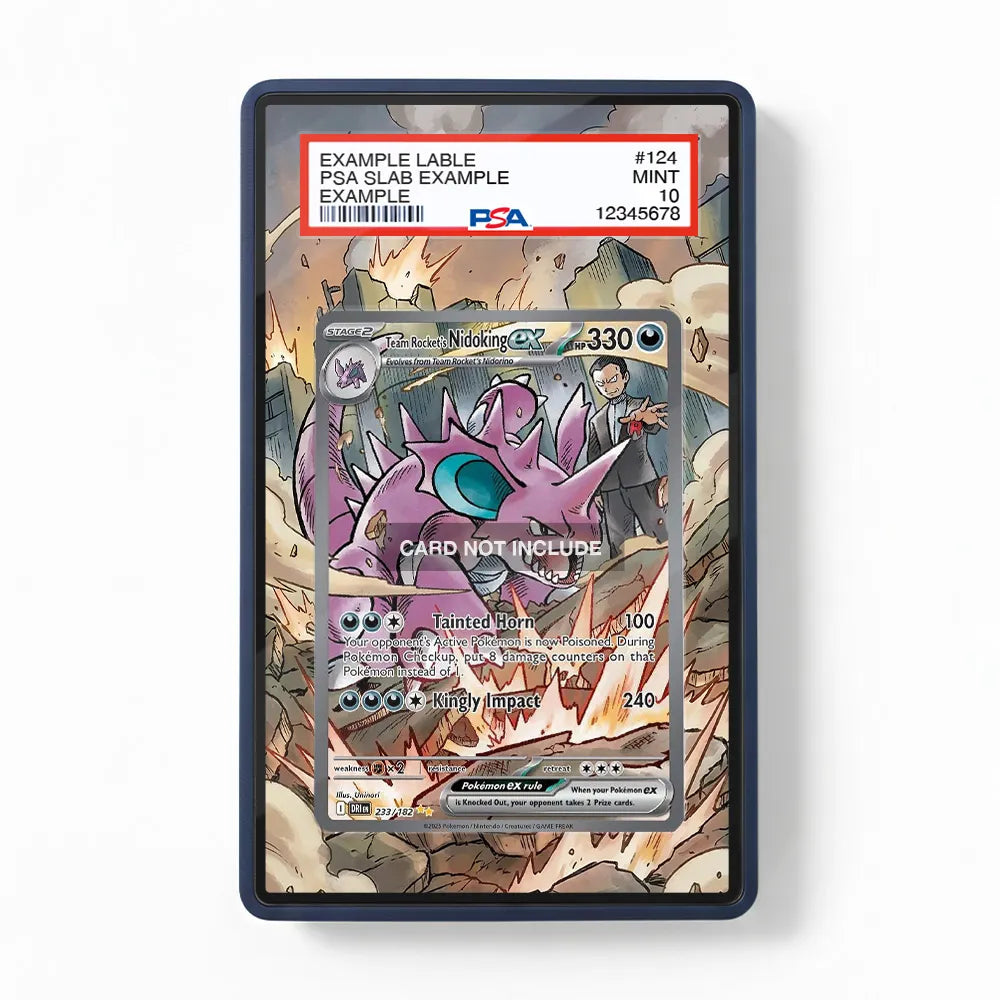 Team Rocket's Nidoking 233-182 EX Team Rocket Returns Extended Art Display Cases - PSA Slab Case - Front View
