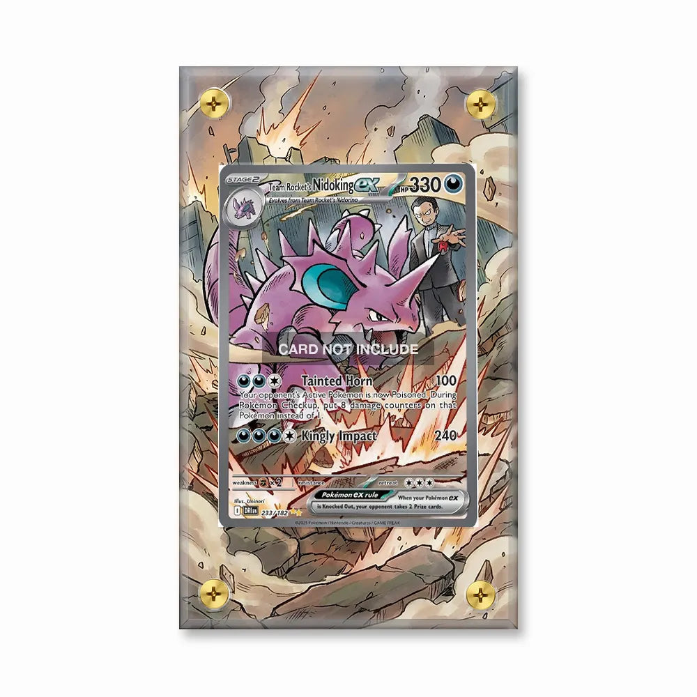 Team Rocket's Nidoking 233-182 EX Team Rocket Returns Extended Art Display Cases - Screws Case - Front View