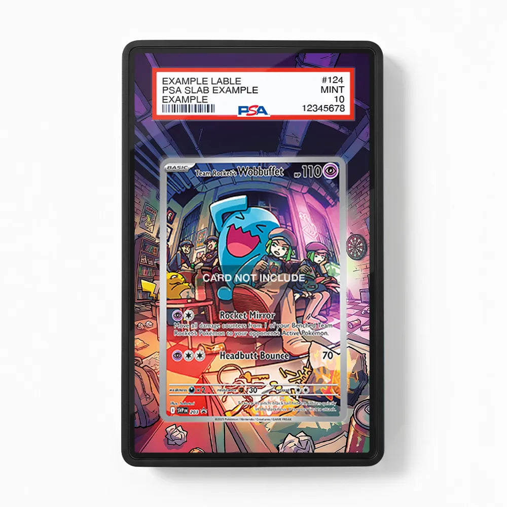 Team Rocket's Wobbuffet SVP 203 Promo Extended Art Display Cases - PSA Slab Case - Front View