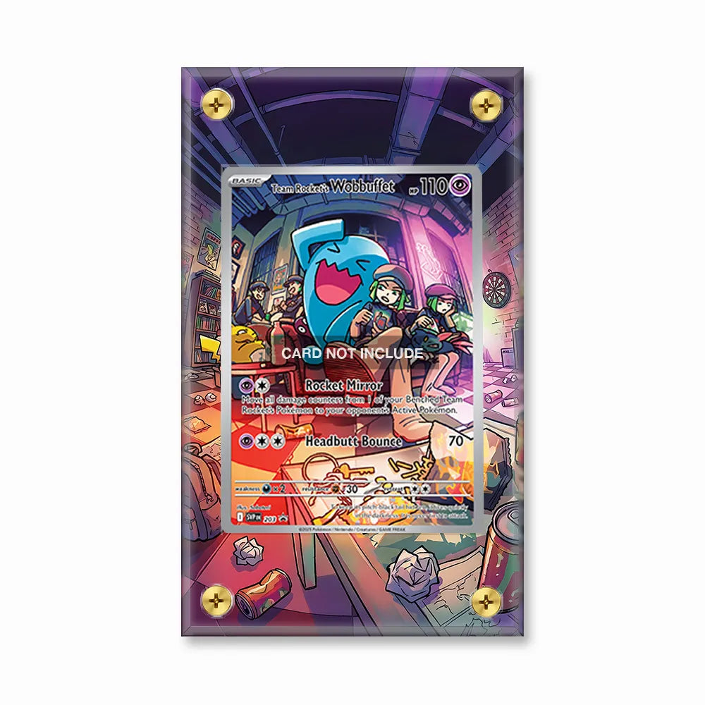 Team Rocket's Wobbuffet SVP 203 Promo Extended Art Display Cases - Screws Case - Front View